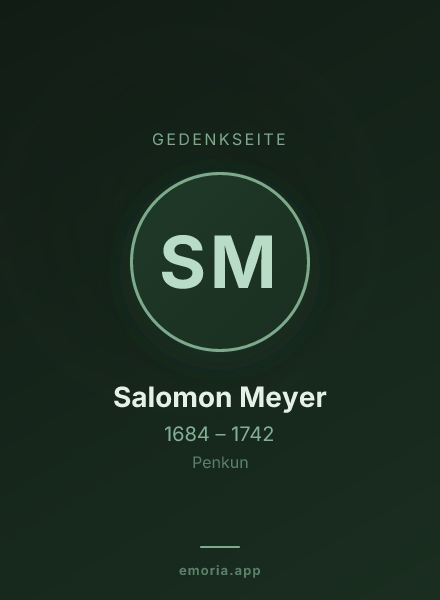 Gedenkportrait von Salomon Meyer