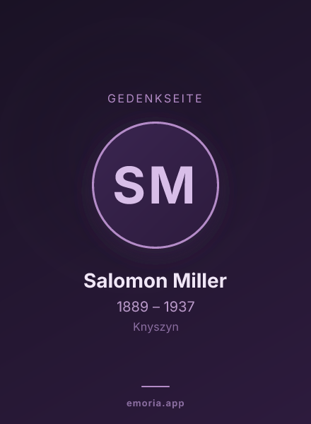 Gedenkportrait von Salomon Miller