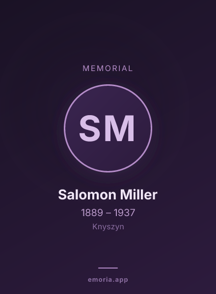 Memorial portrait of Salomon Miller