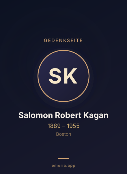 Gedenkportrait von Salomon Robert Kagan