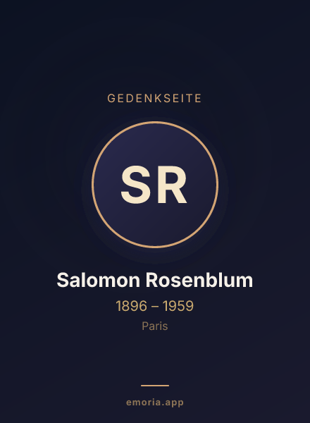Gedenkportrait von Salomon Rosenblum