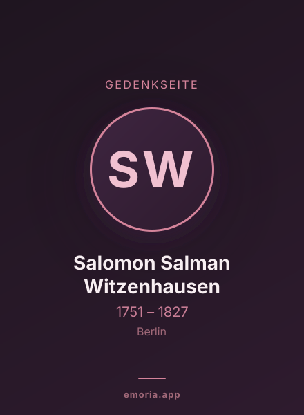 Gedenkportrait von Salomon Salman Witzenhausen