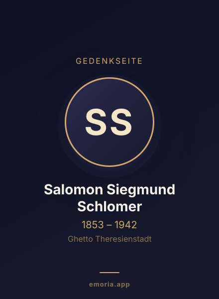 Gedenkportrait von Salomon Siegmund Schlomer