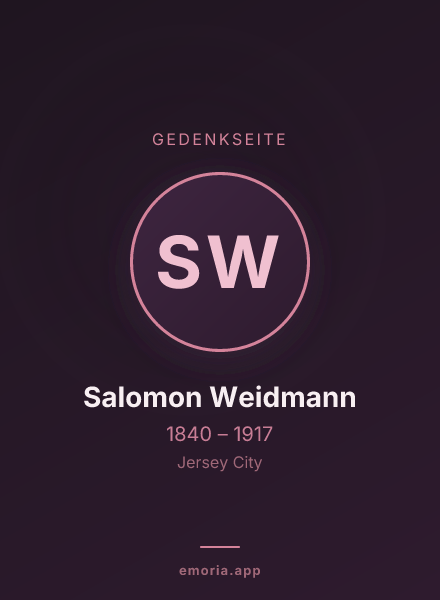 Gedenkportrait von Salomon Weidmann