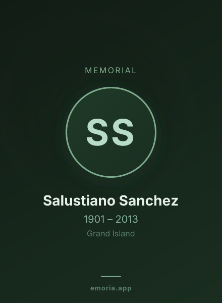 Memorial portrait of Salustiano Sanchez