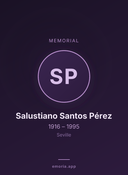 Memorial portrait of Salustiano Santos Pérez