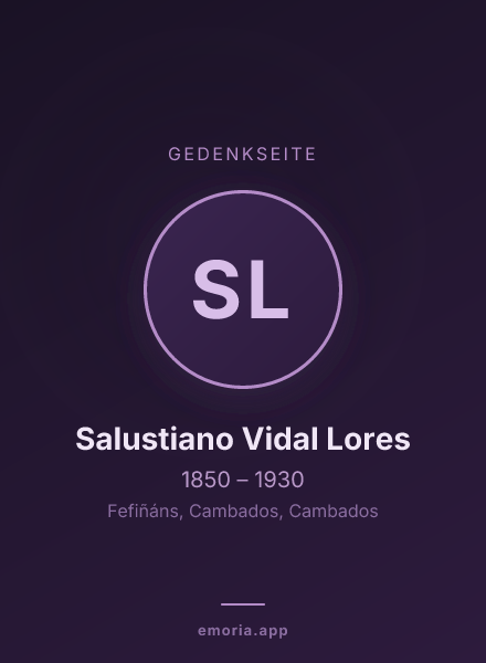 Gedenkportrait von Salustiano Vidal Lores