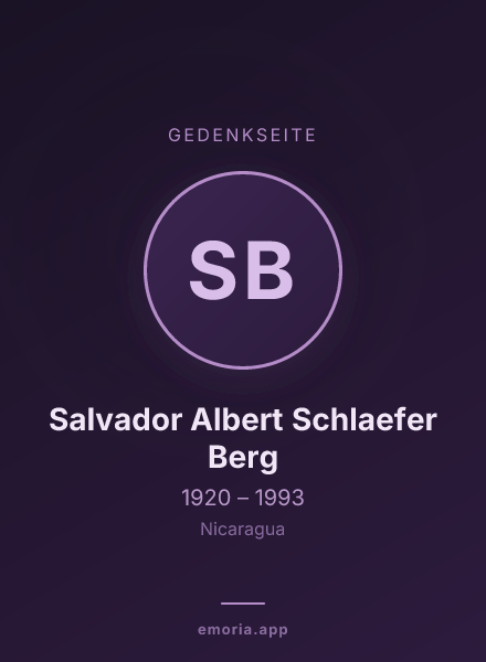 Gedenkportrait von Salvador Albert Schlaefer Berg
