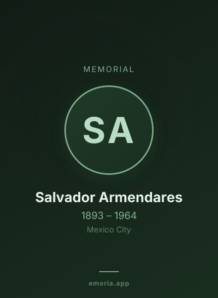 Memorial portrait of Salvador Armendares