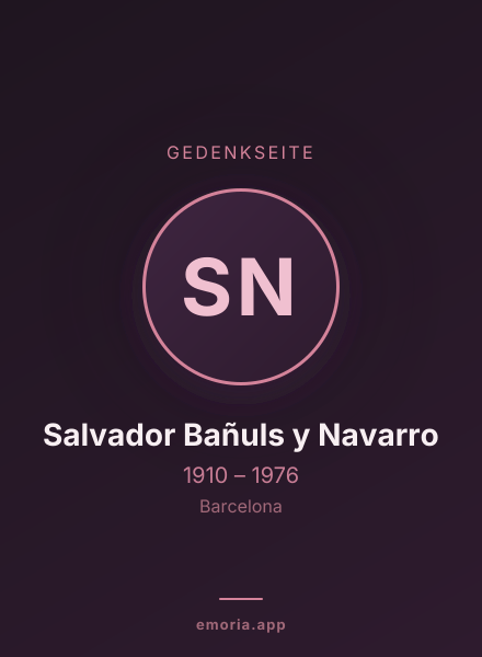 Gedenkportrait von Salvador Bañuls y Navarro