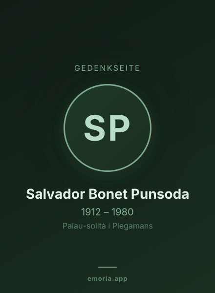 Gedenkportrait von Salvador Bonet Punsoda