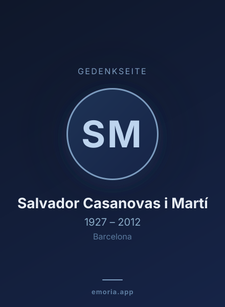 Gedenkportrait von Salvador Casanovas i Martí
