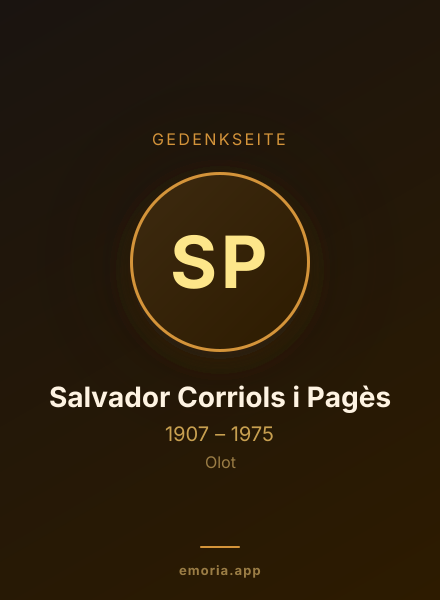Gedenkportrait von Salvador Corriols i Pagès