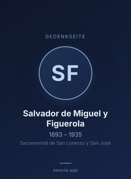 Gedenkportrait von Salvador de Miguel y Figuerola