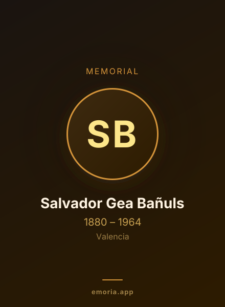 Memorial portrait of Salvador Gea Bañuls