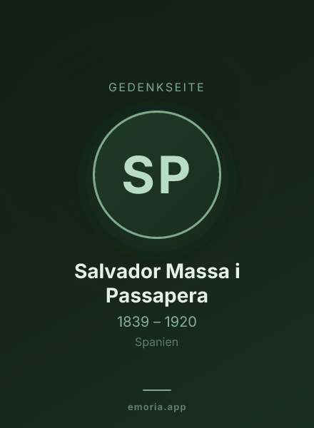 Gedenkportrait von Salvador Massa i Passapera