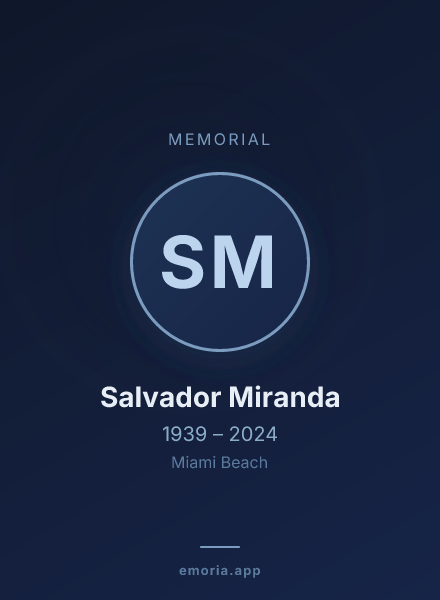 Memorial portrait of Salvador Miranda