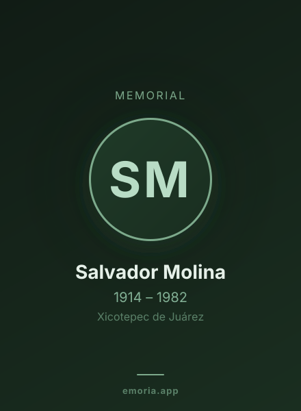 Memorial portrait of Salvador Molina