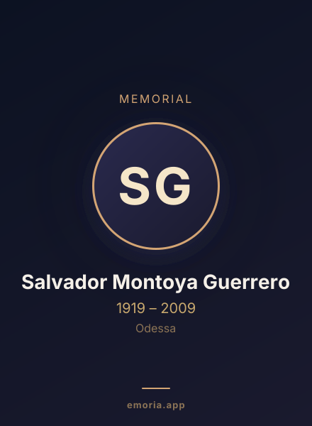 Memorial portrait of Salvador Montoya Guerrero
