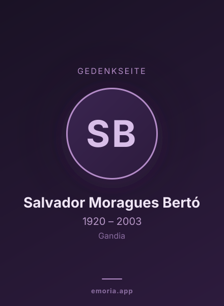 Gedenkportrait von Salvador Moragues Bertó
