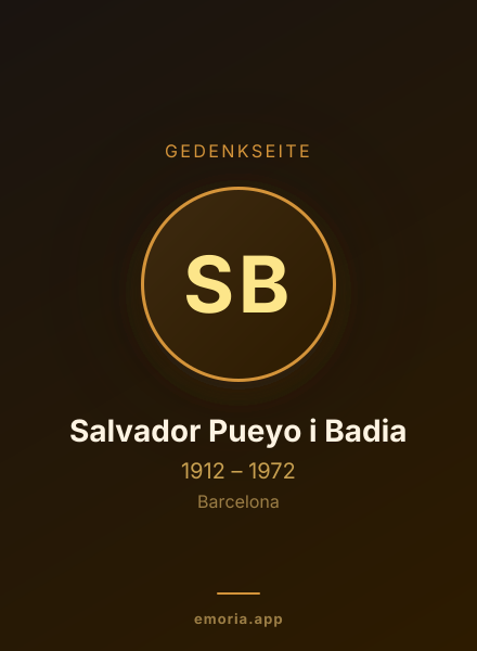 Gedenkportrait von Salvador Pueyo i Badia