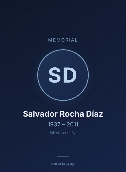 Memorial portrait of Salvador Rocha Díaz