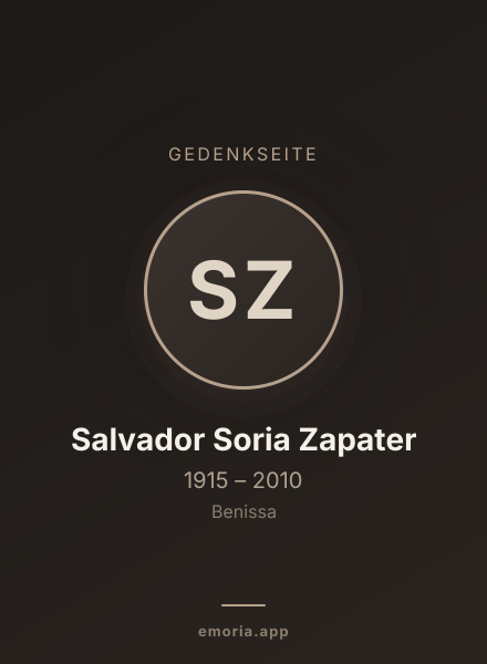 Gedenkportrait von Salvador Soria Zapater