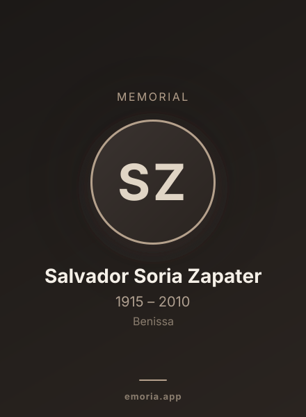 Memorial portrait of Salvador Soria Zapater