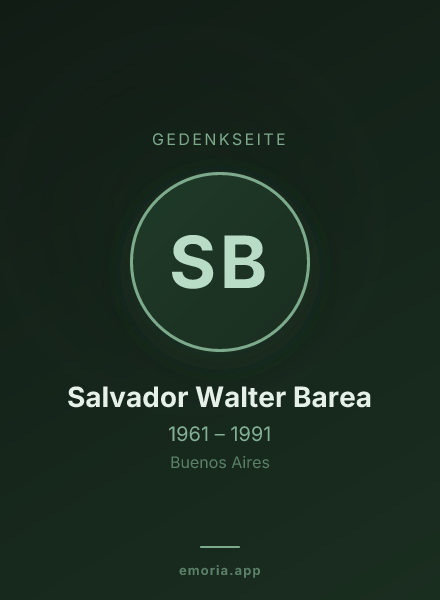 Gedenkportrait von Salvador Walter Barea