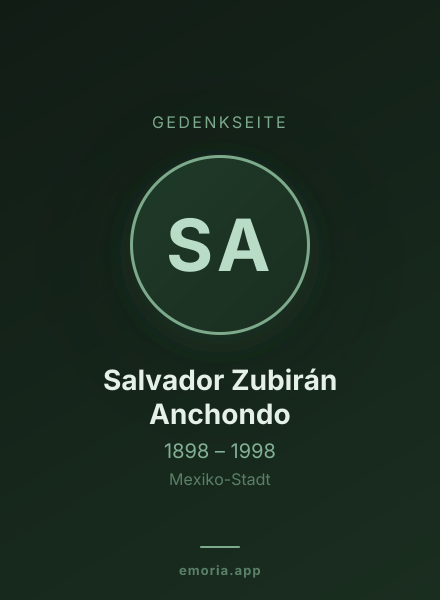 Gedenkportrait von Salvador Zubirán Anchondo