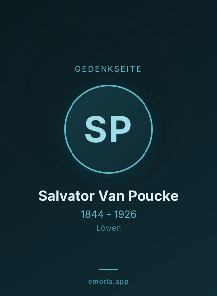 Gedenkportrait von Salvator Van Poucke