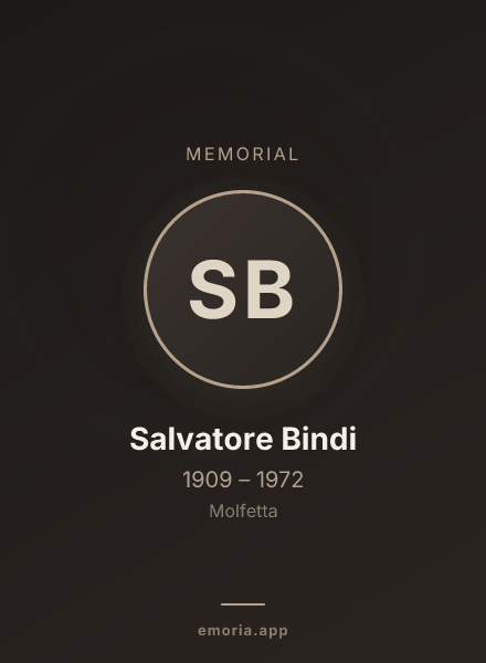 Memorial portrait of Salvatore Bindi