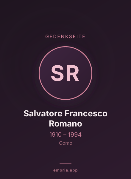 Gedenkportrait von Salvatore Francesco Romano