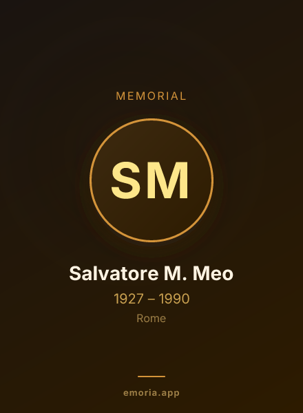 Memorial portrait of Salvatore M. Meo
