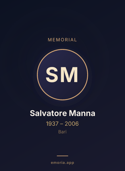 Memorial portrait of Salvatore Manna