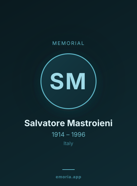 Memorial portrait of Salvatore Mastroieni
