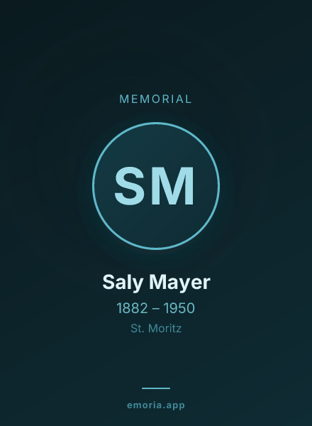 Memorial portrait of Saly Mayer