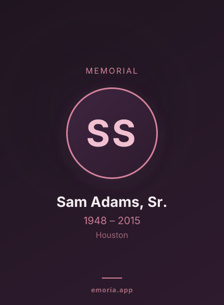 Memorial portrait of Sam Adams, Sr.