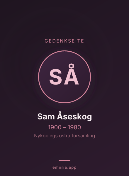 Gedenkportrait von Sam Åseskog