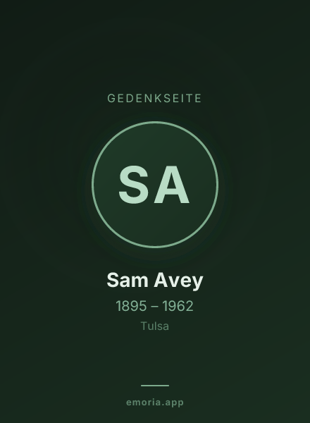 Gedenkportrait von Sam Avey
