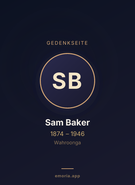Gedenkportrait von Sam Baker