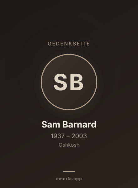Gedenkportrait von Sam Barnard