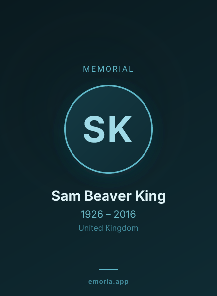 Memorial portrait of Sam Beaver King