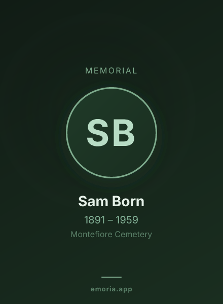 Memorial portrait of Sam Born