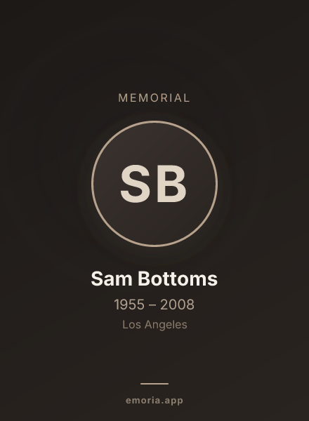 Memorial portrait of Sam Bottoms