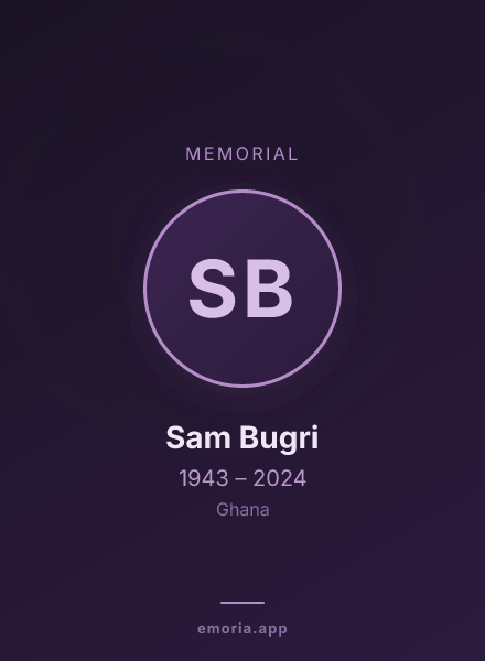 Memorial portrait of Sam Bugri