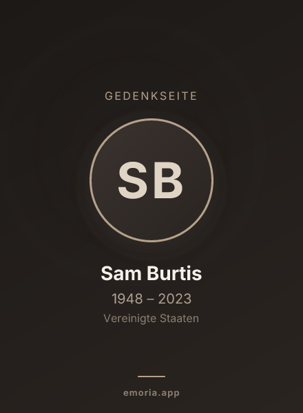 Gedenkportrait von Sam Burtis