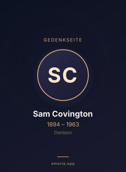 Gedenkportrait von Sam Covington