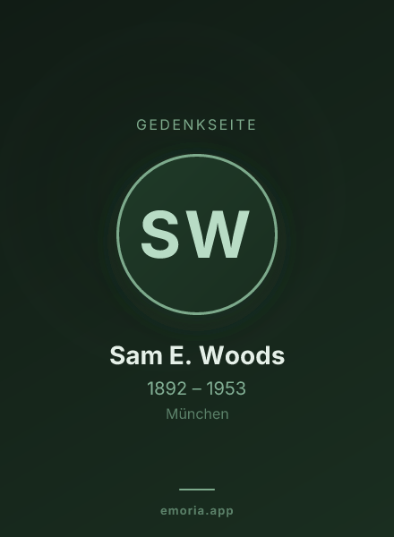 Gedenkportrait von Sam E. Woods
