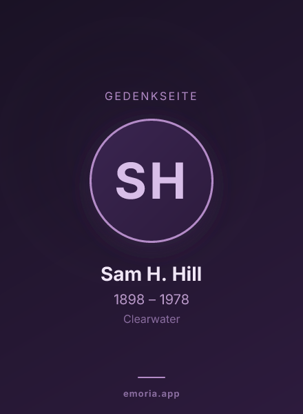 Gedenkportrait von Sam H. Hill